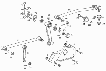 360 STEERING SUPPORT,STEERING ARM AND DRAG LINK