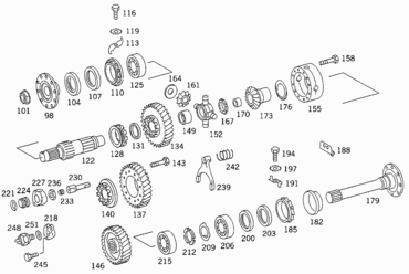 300 DIFFERENTIAL GEAR,THROUGH DRIVE, DIFFERENTIAL LOCK