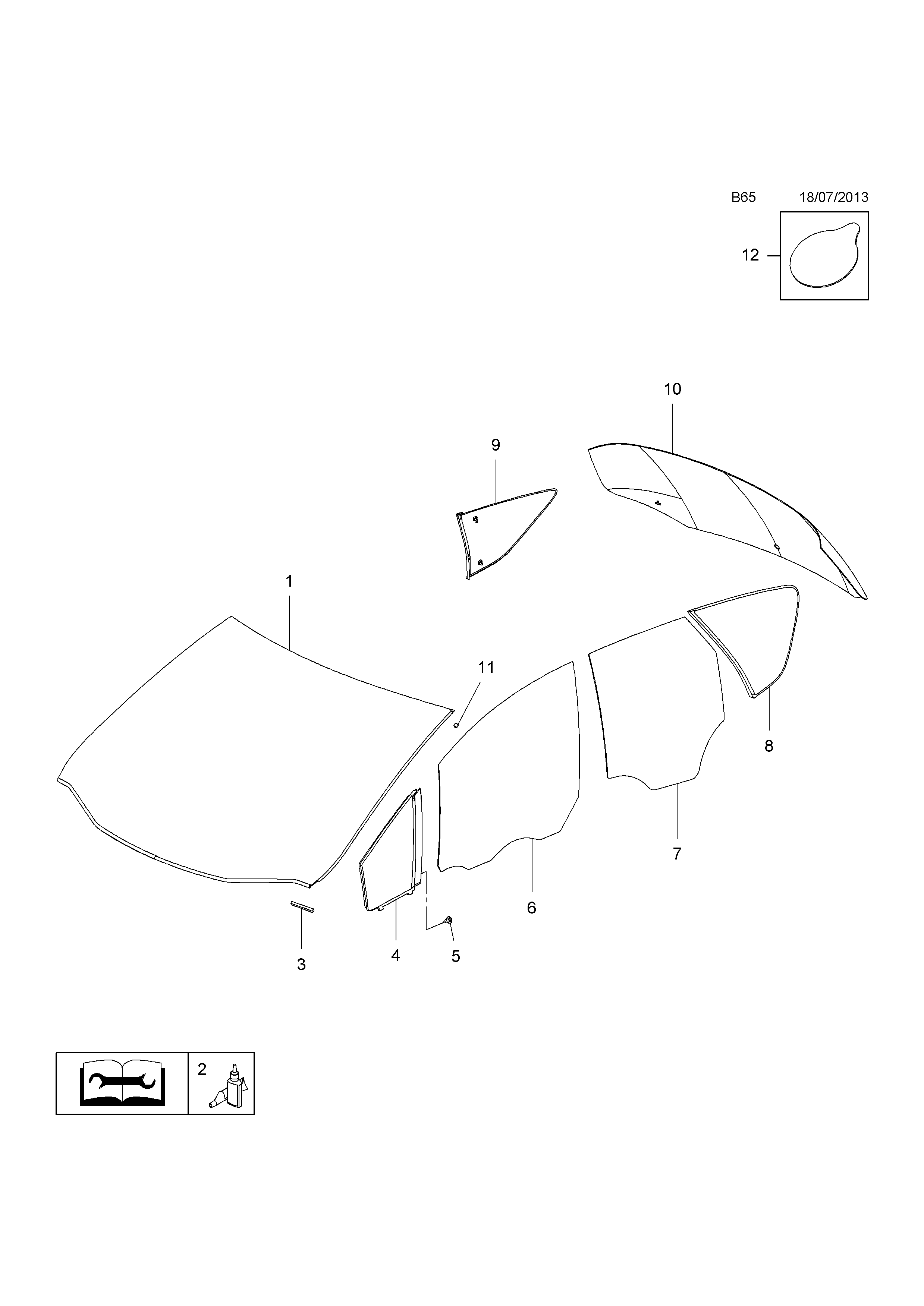 Opel MERIVAB Windscreen moulding > EPC Online >