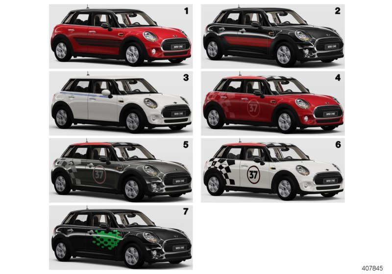 Mini Cooper Hc боковые полосы F5x Bmw Etk Online Driveby