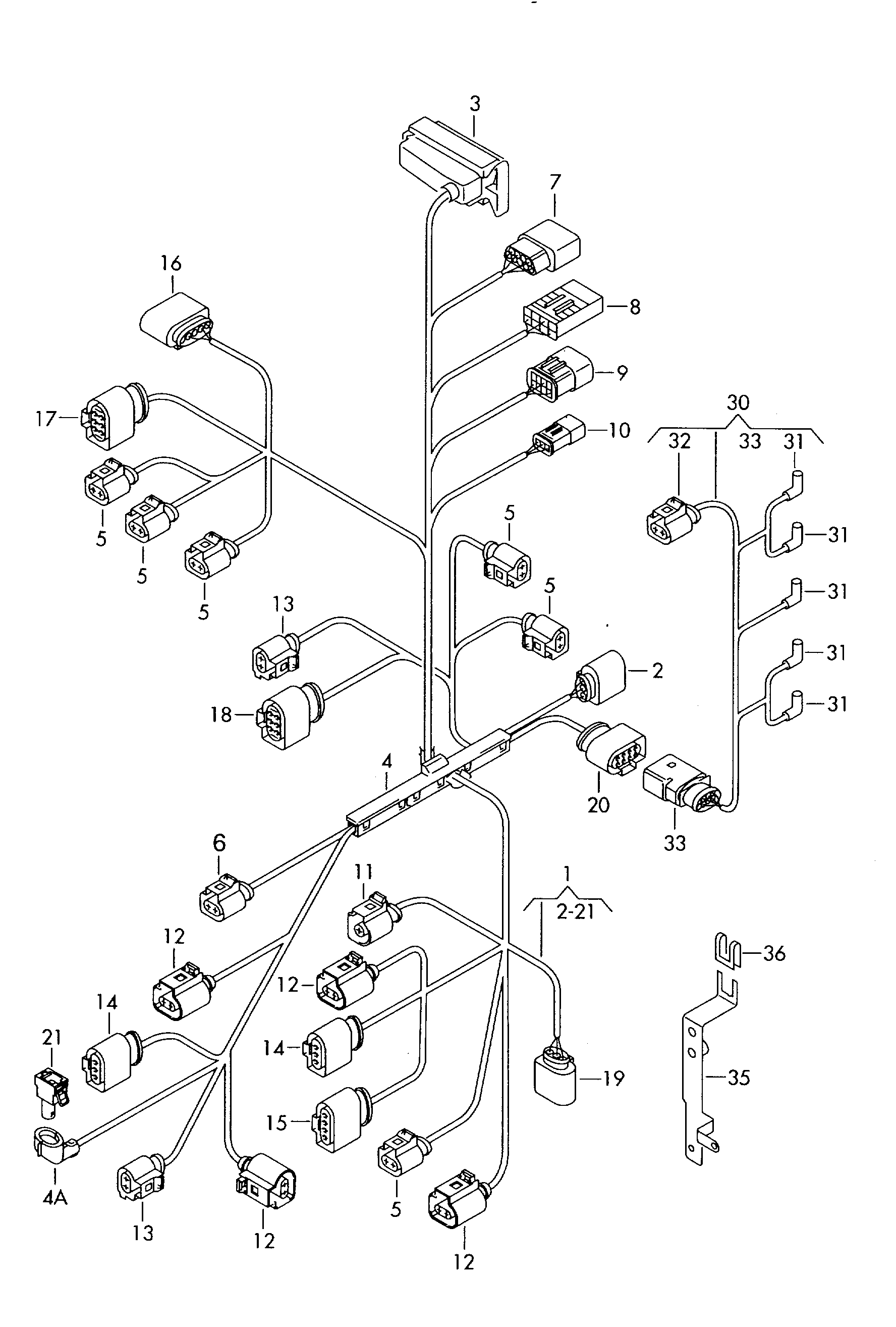 Volkswagen Crafter (2012 2017) Wiring harness for glow plug