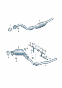 Труба выпуска ОГ с нейтрализат Промежуточная труба Передний глушитель