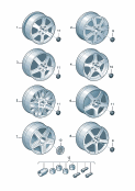 Оригинальные аксессуары Алюминиевый диск Колесный болт - секретка *функция 'FI' невозможна