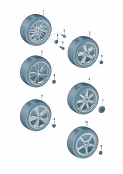 Оригинальные аксессуары летней шиной  Колесный болт - секретка Крышка ступицы колеса *функция 'FI' невозможна