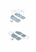 Оригинальные аксессуары 1 комплект ковриков 1 к-т элементов крепления *функция 'FI' невозможна