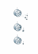 Оригинальные аксессуары Алюминиевый диск секретки  Крышка ступицы колеса *функция 'FI' невозможна