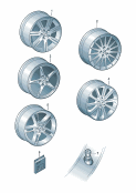 Оригинальные аксессуары Алюминиевый диск Колесный болт - секретка Заслонка для блока клапанов *функция 'FI' невозможна