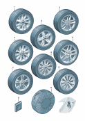 Оригинальные аксессуары зимней шиной  (алюмин. диск) с колпаком  Заслонка для блока клапанов Вещевое отделение