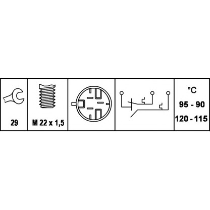 Foto Interruptor de temperatura, ventilador del radiador HELLA 6ZT007800161