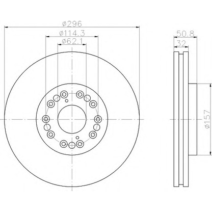 Photo Brake Disc HELLA 8DD355107971