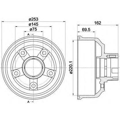 Photo Brake Drum HELLA 8DT355302411