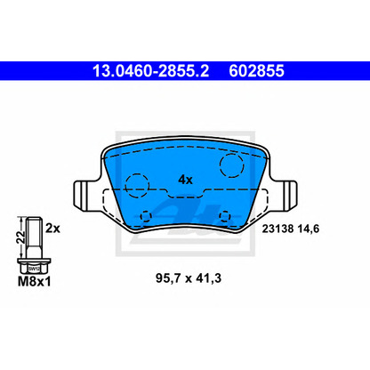 Photo Brake Pad Set, disc brake ATE 13046028552