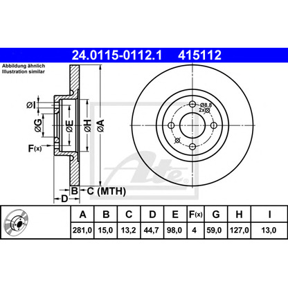 Photo Brake Disc ATE 24011501121