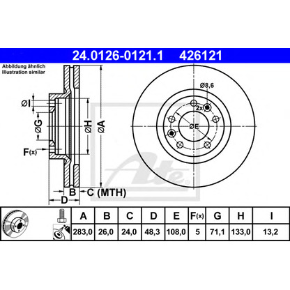 Photo Brake Disc ATE 24012601211