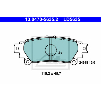 Photo Brake Pad Set, disc brake ATE 13047056352