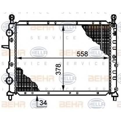 Photo Radiator, engine cooling BEHR HELLA SERVICE 8MK376719541