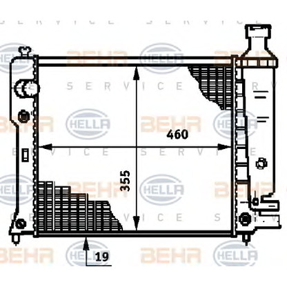 Foto Radiador, refrigeración del motor BEHR HELLA SERVICE 8MK376719571