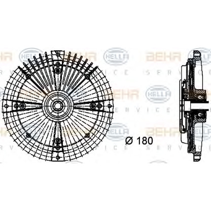 Foto Giunto di collegamento, Ventilatore radiatore BEHR HELLA SERVICE 8MV376732471