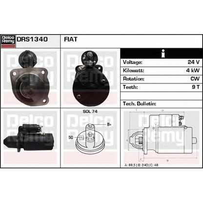 Foto Motor de arranque DELCO REMY DRS1340