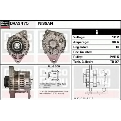 Foto Alternador DELCO REMY DRA3475