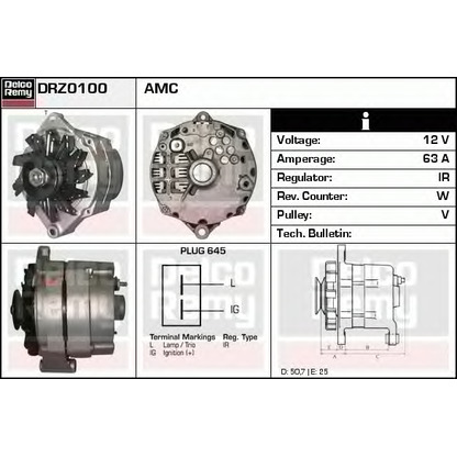 Photo Alternator DELCO REMY DRZ0100