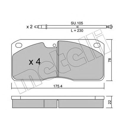 Photo Brake Pad Set, disc brake METELLI 2202700K