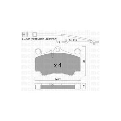 Photo Brake Pad Set, disc brake METELLI 2208930K