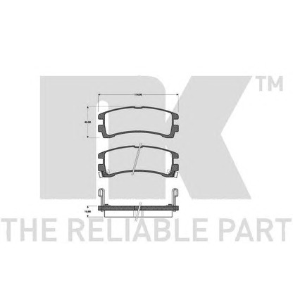 Photo Kit de plaquettes de frein, frein à disque NK 222228
