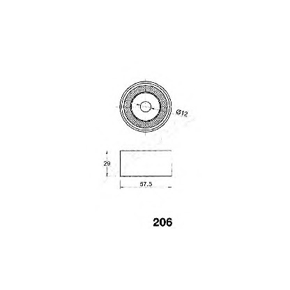 Photo Poulie renvoi/transmission, courroie de distribution JAPANPARTS BE206
