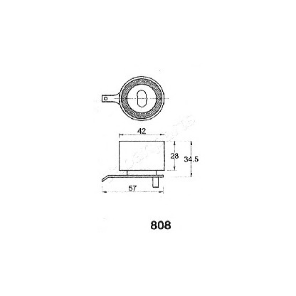 Photo Tensioner Pulley, timing belt JAPANPARTS BE808