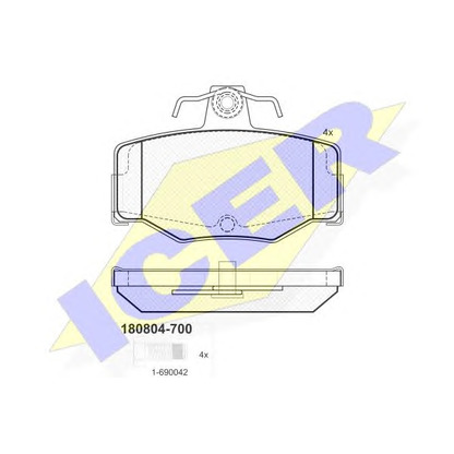 Photo Kit de plaquettes de frein, frein à disque ICER 180804700