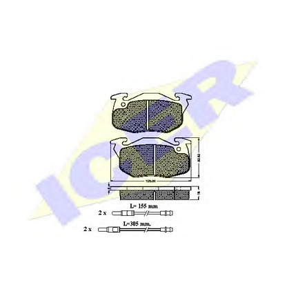 Photo Kit de plaquettes de frein, frein à disque ICER 180867