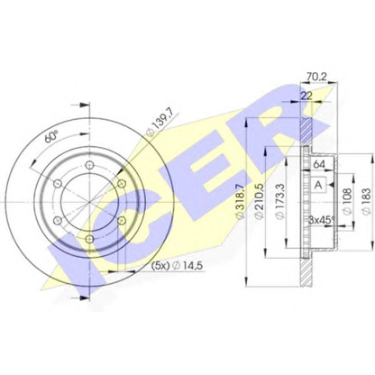 Photo Disque de frein ICER 78BD52102