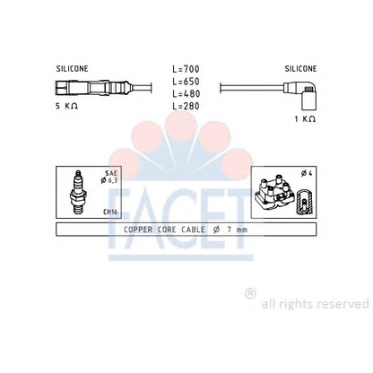 Photo Ignition Cable Kit FACET 49479