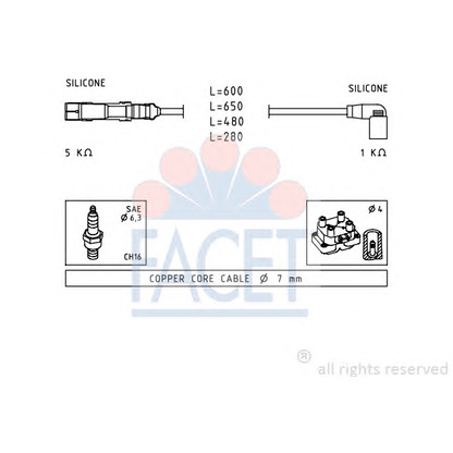 Photo Ignition Cable Kit FACET 49484