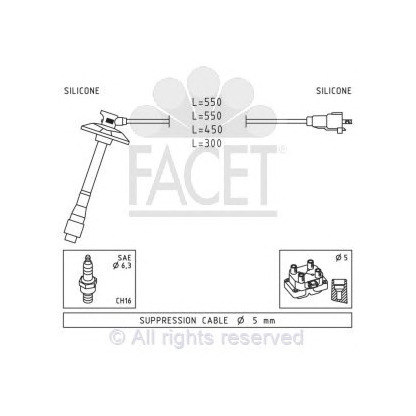 Фото Комплект проводов зажигания FACET 49856