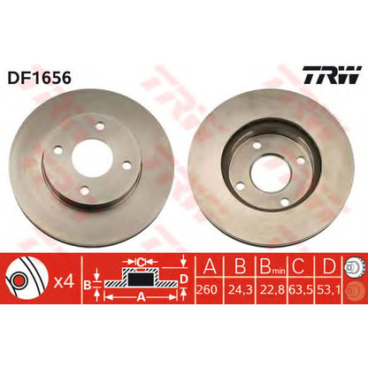 Photo Brake Disc TRW DF1656