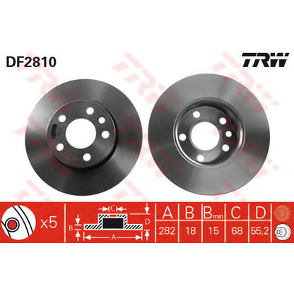 Foto Disco  freno TRW DF2810