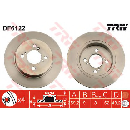 Zdjęcie Tarcza hamulcowa TRW DF6122