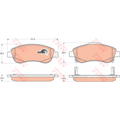 Photo Brake Pad Set, disc brake TRW GDB3445