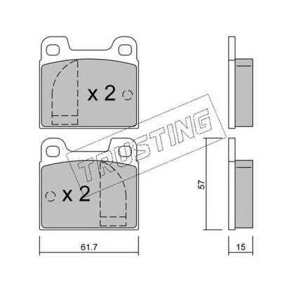 Foto Kit pastiglie freno, Freno a disco TRUSTING 0090