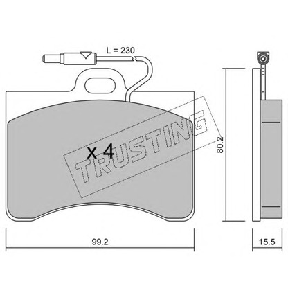 Photo Kit de plaquettes de frein, frein à disque TRUSTING 0870