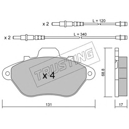 Foto Juego de pastillas de freno TRUSTING 1920