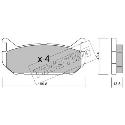 Photo Kit de plaquettes de frein, frein à disque TRUSTING 3120