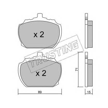 Photo Kit de plaquettes de frein, frein à disque TRUSTING 6940