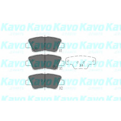 Фото Комплект тормозных колодок, дисковый тормоз KAVO PARTS KBP3025