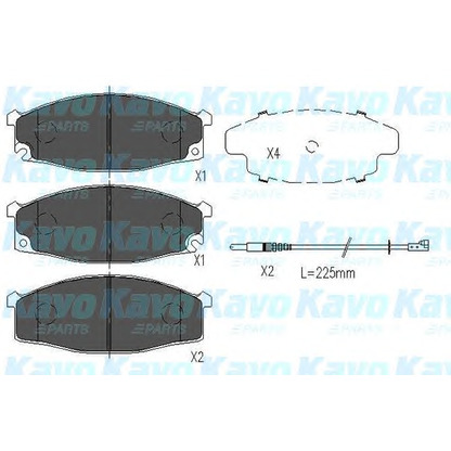 Photo Kit de plaquettes de frein, frein à disque KAVO PARTS KBP6551