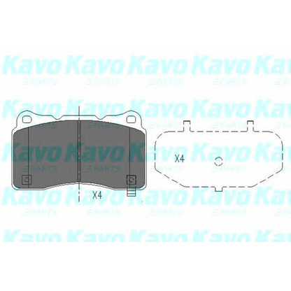 Photo Kit de plaquettes de frein, frein à disque KAVO PARTS KBP8021