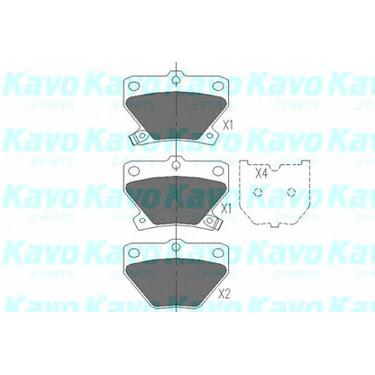 Photo Kit de plaquettes de frein, frein à disque KAVO PARTS KBP9013