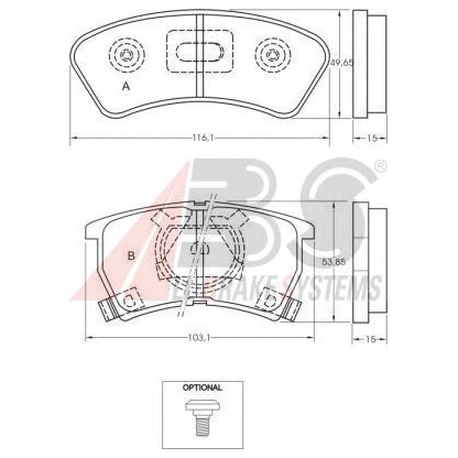 Photo Brake Pad Set, disc brake A.B.S. 36620